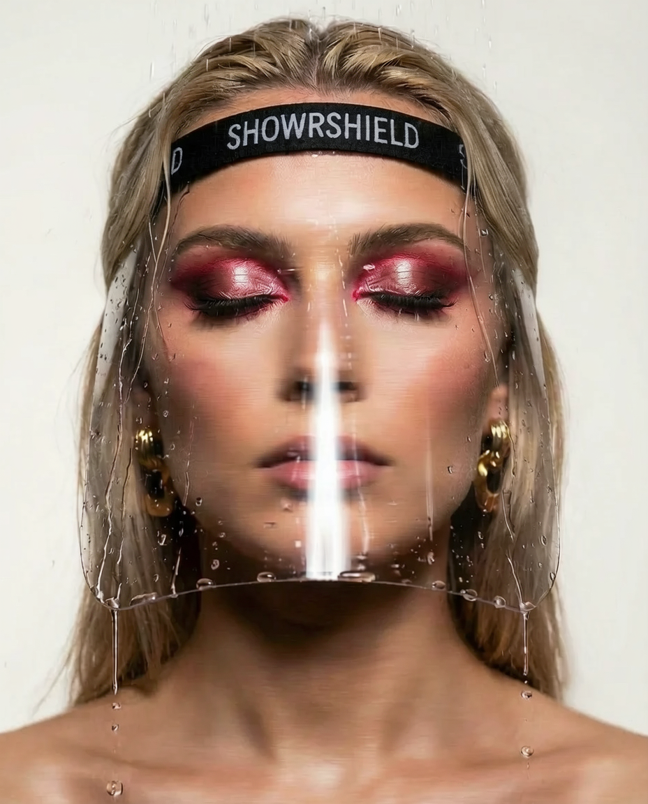 Editorial close-up of skin protected by SHOWRSHIELD